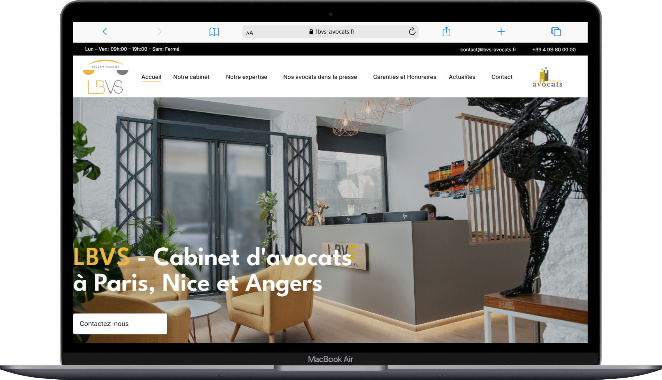 Macbook Air lbvs avocats.fr agence web wordpress